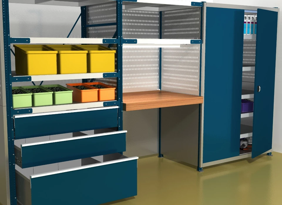 стеллажный комплекс для инструментальной кладовой