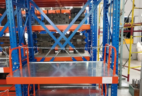 стеллажи с выкатными платформами